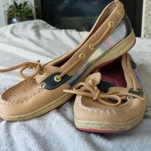 Plaid Sperry boat shoes